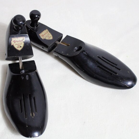 Vintage Dack's Men's Shoe Trees | 1950, 60s Black Painted Wood - Picture 1 of 8